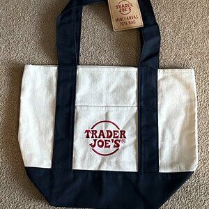 Navy blue Trader Joe's Canvas mini Tote Bag